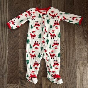 Holiday Santa and Tree Kids Footie Pajamas